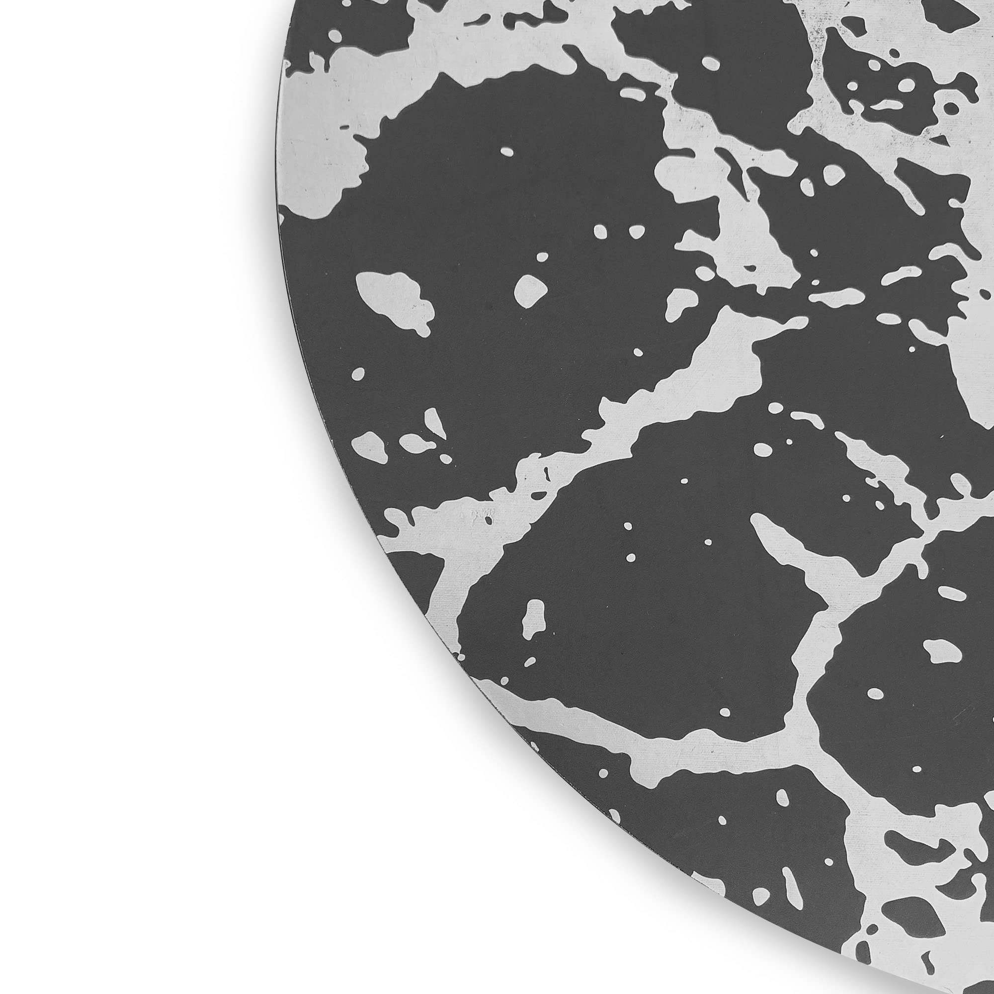 Elegant Black Silver Marble Round Cork Placemats Set of 2 - 15