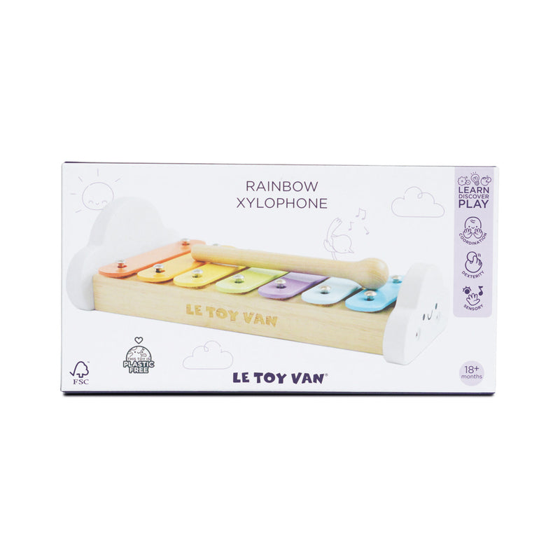 Petilou Rainbow Wooden Xylophone - Colorful Musical Toy for Kids, Toddler Educational Instrument - Perfect for Early Learning, Music Play & Sensory Development