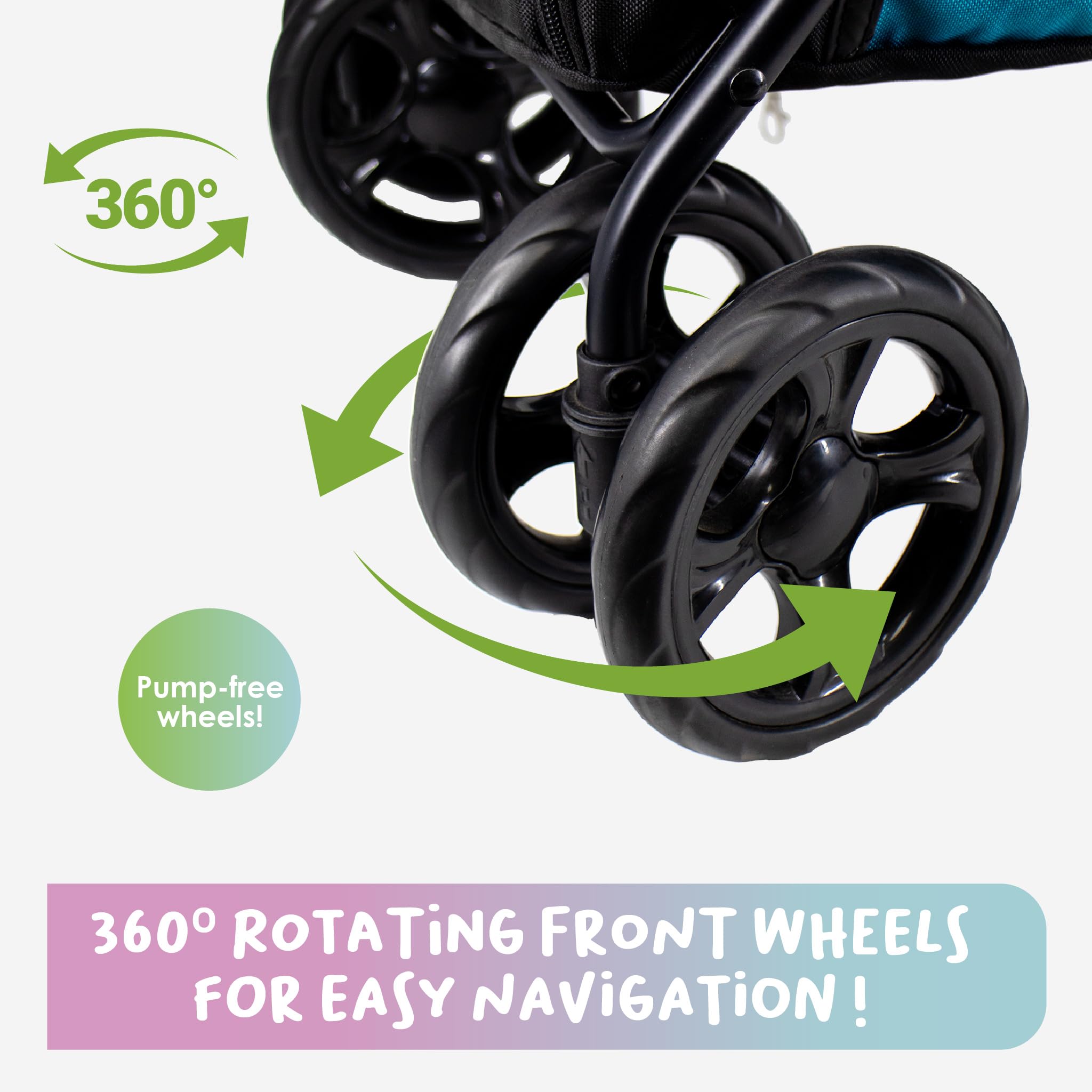 PETIQUE Double Decker Pet Stroller - 11.53lb Teal for Small Dogs & Cats
