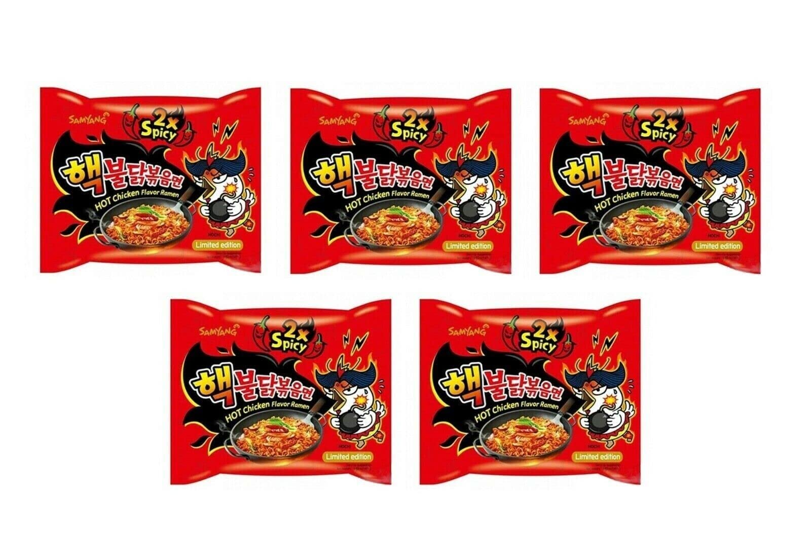 Extra Hot Ramen Noodle Set 1000g - Samyang Buldak Spicy Chicken Flavor with Red Pepper Sauce | Korean Instant Noodles for Spicy Food Lovers | Perfect for Late Night Snacks, College Dorm Meals & Quick Lunches