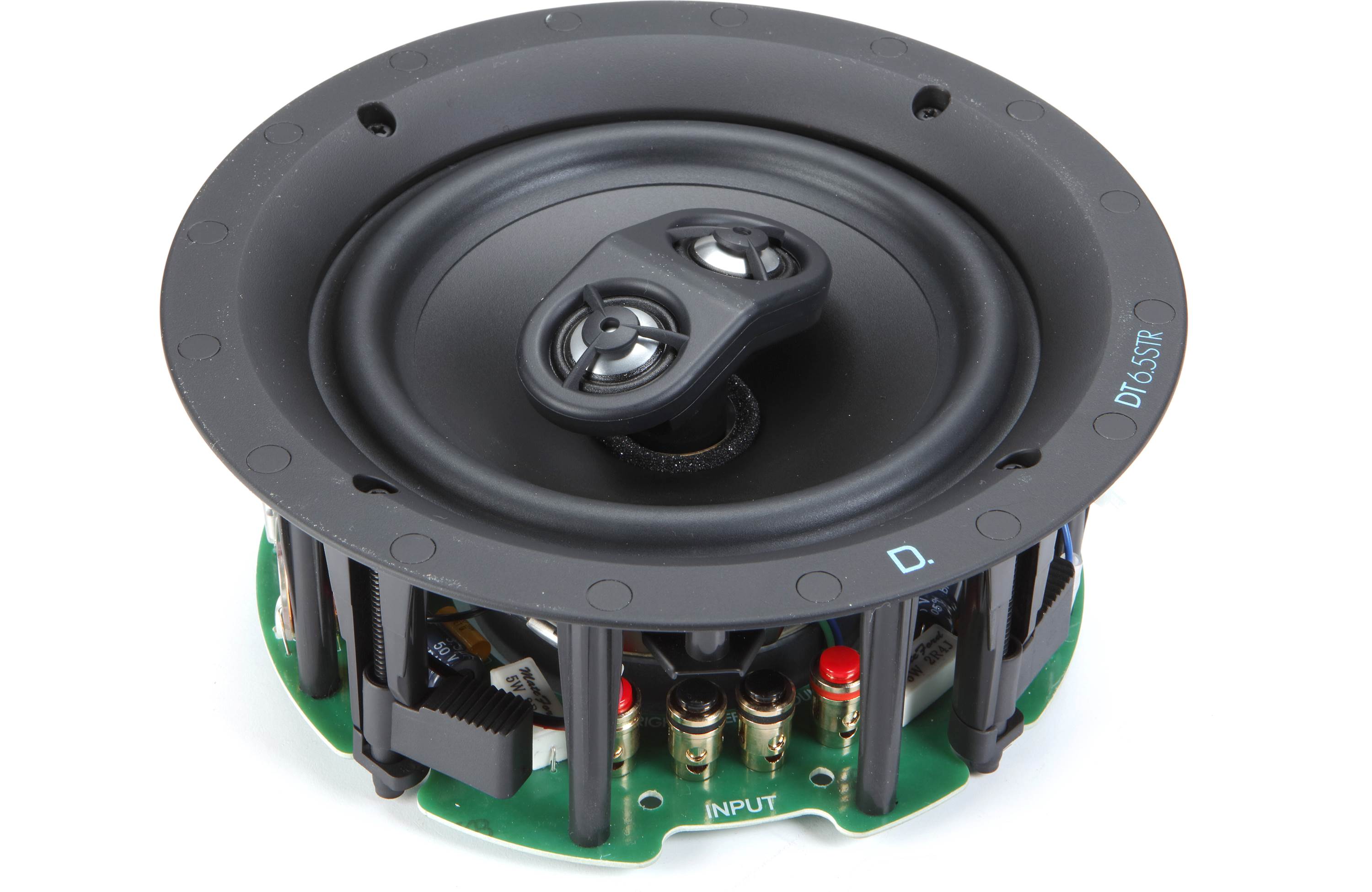 Definitive Technology DT6.5STR 6.5 Inch In-Ceiling Stereo Speaker - High Performance Home Audio System for Living Room, Bedroom or Home Theater Installation (Single Speaker)
