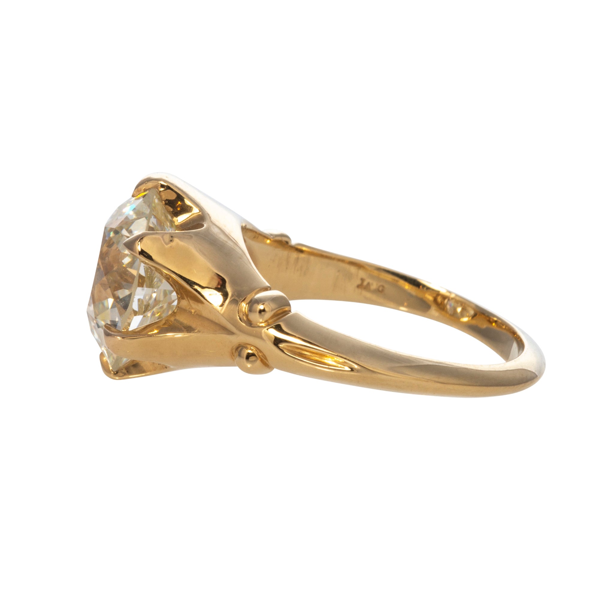 Victorian Style 5.14ct Old European Cut Diamond Solitaire Ring in 18K Gold - Elegant Engagement, Wedding & Anniversary Jewelry Gift