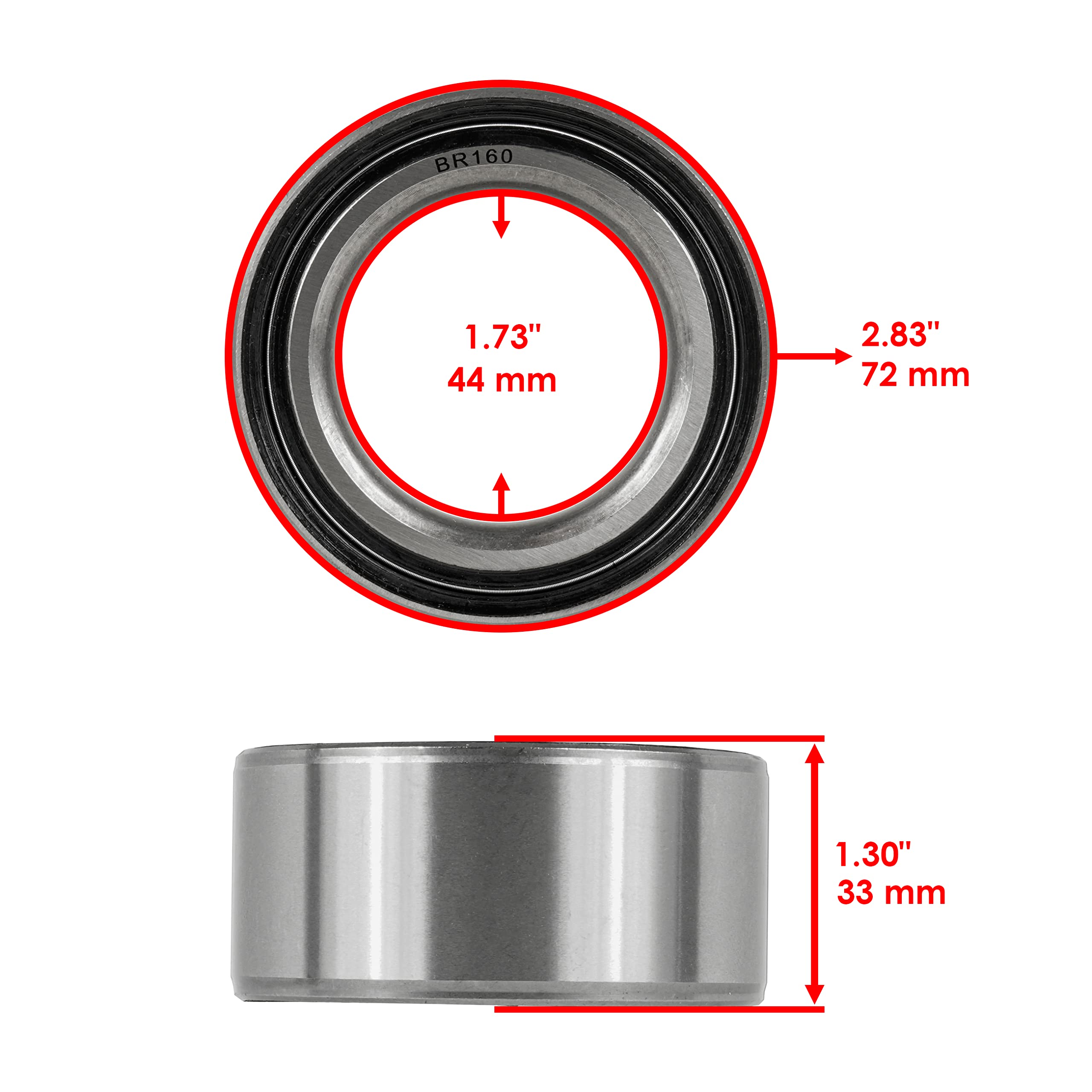 Caltric CV Axle Shaft Kit with Bearings - Compatible with Polaris Ranger 500 4x4 EFI (2010) & Ranger 800 4X4 (2010-2011, 2013-2014) - Front & Rear Replacement for Off-Road, Farm & Utility Vehicle Maintenance