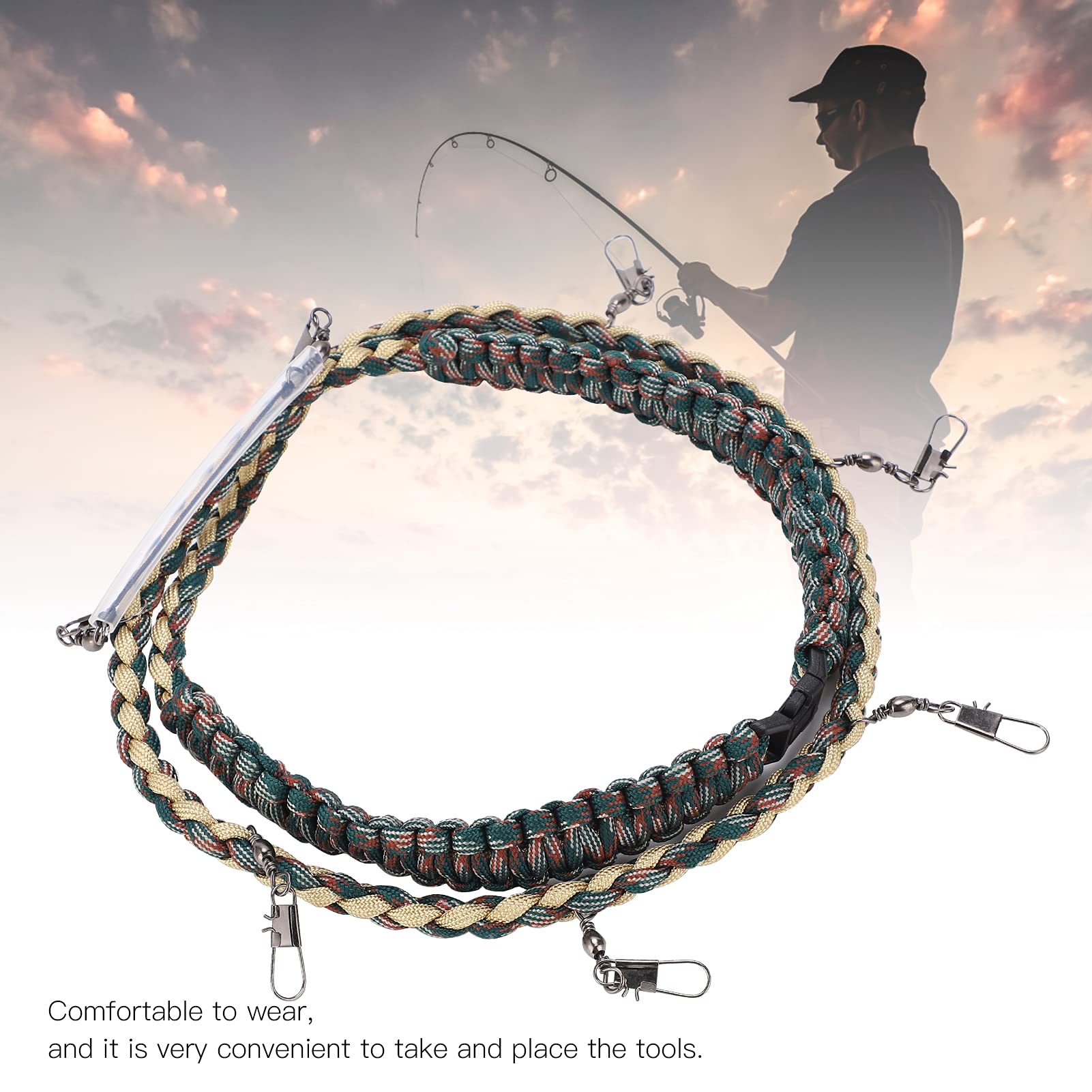 **Gaeirt Fly Fishing Lanyard Necklace – Adjustable Tippet Holder with Metal Buckles | Comfortable & Durable for Fly Fishing Enthusiasts | Perfect for Stream, River & Saltwater Fishing**