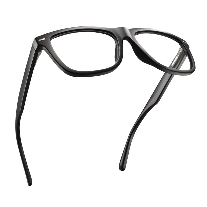 TR90 Black Blue Light Blocking Reading Glasses for Men - Trendy Large Thick Frame Computer Readers - Flexible Fit for All Face Shapes - Anti-Fatigue Blue Blocker Glasses 2.0 - Perfect for Office Work, Gaming & Screen Time