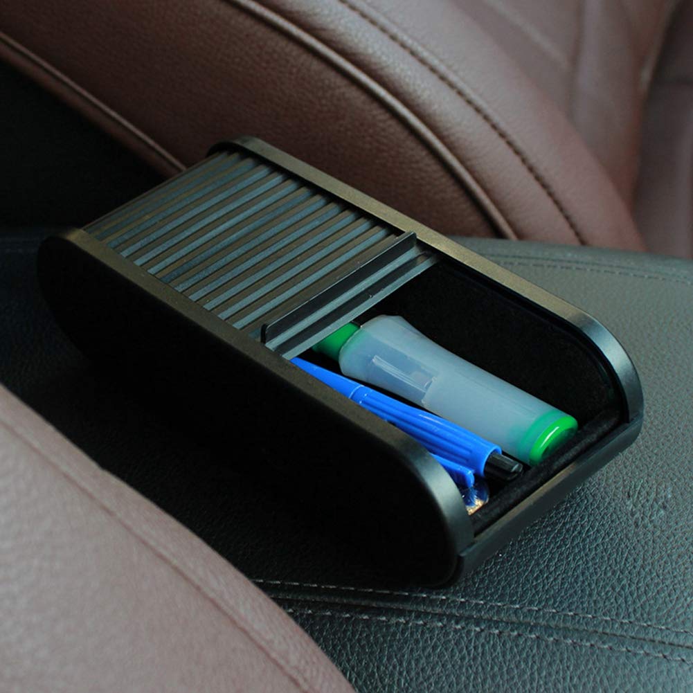 Universal Car Seat Storage Organizer Box with Roller Cover - Multifunctional Auto Accessory for Phones, Snacks & Essentials - Perfect for SUVs, Sedans & Road Trips