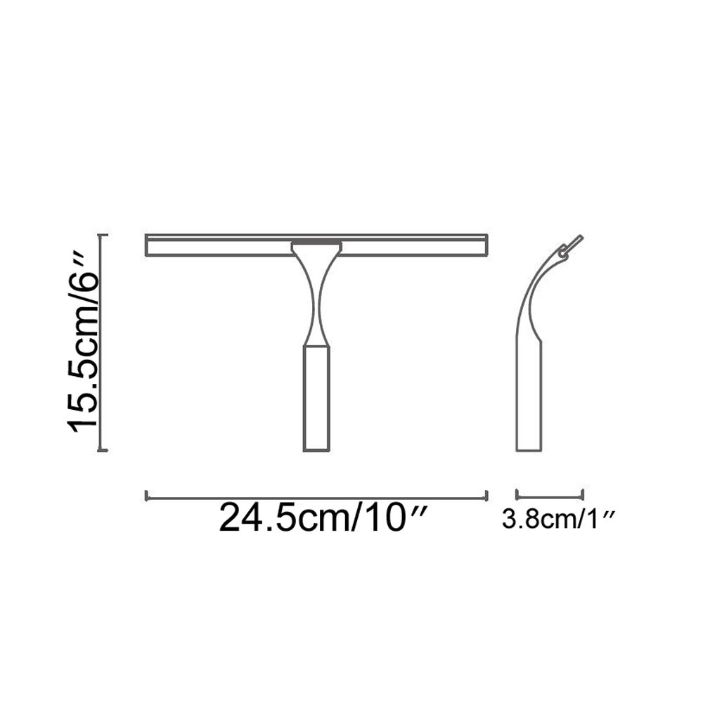 Premium 304 Stainless Steel Shower Squeegee - Wall Mount Bathroom Mirror Wiper & Glass Cleaner, Chrome Euro Style for Shower Doors, Windows, and Tile Surfaces
