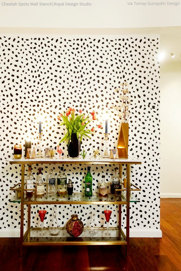 Cheetah Spots Wall Stencil - Reusable DIY Painting Template for Home Decor, Kids Room & Nursery - Create Wild Animal Prints on Walls, Furniture & Crafts