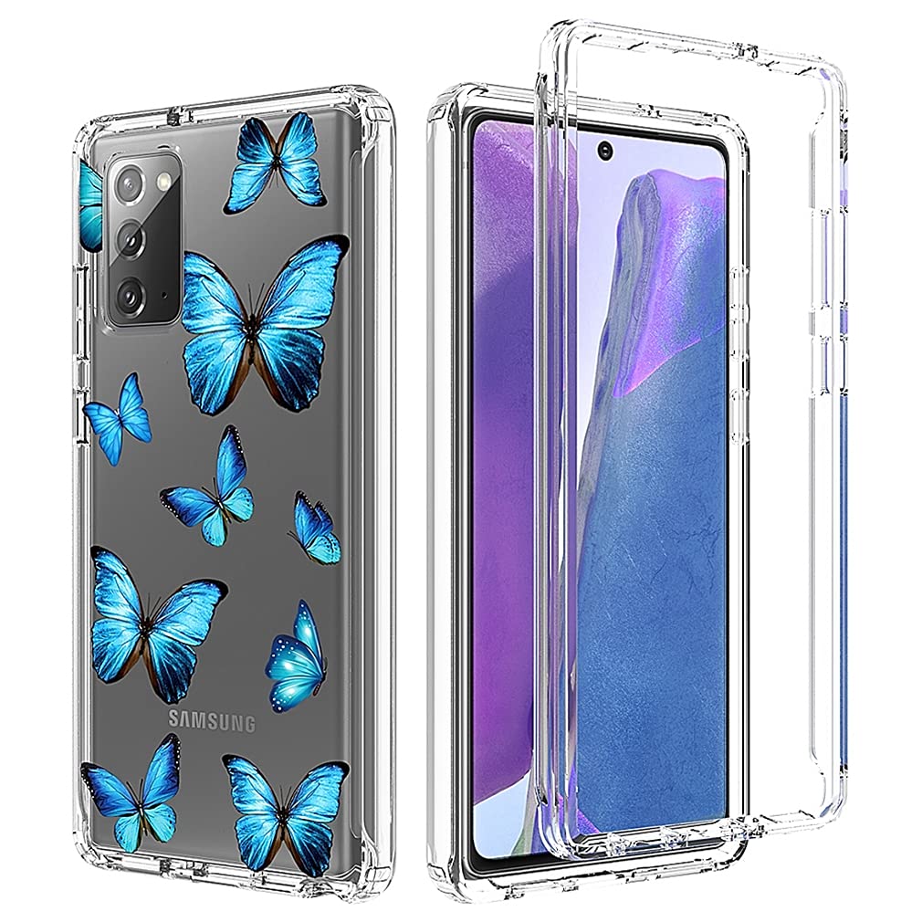 Samsung Galaxy Note 20 5G Case for Women - Shockproof Clear Floral TPU Slim Protective Phone Cover with Full Body Protection (Butterfly Design) | Perfect for Everyday Use, Work & Travel