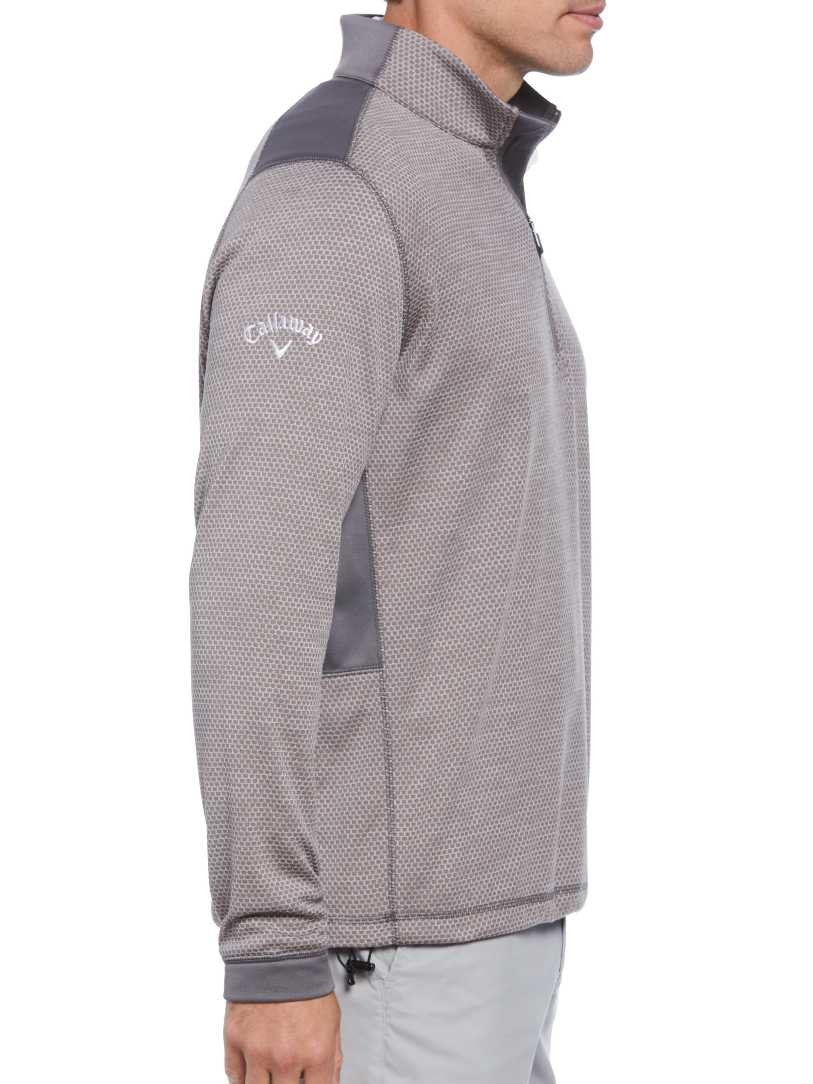 Men's Hexagon Textured 1/2 Zip Base Layer Golf Top - Moisture Wicking Thermal Shirt for Golf, Running & Outdoor Activities