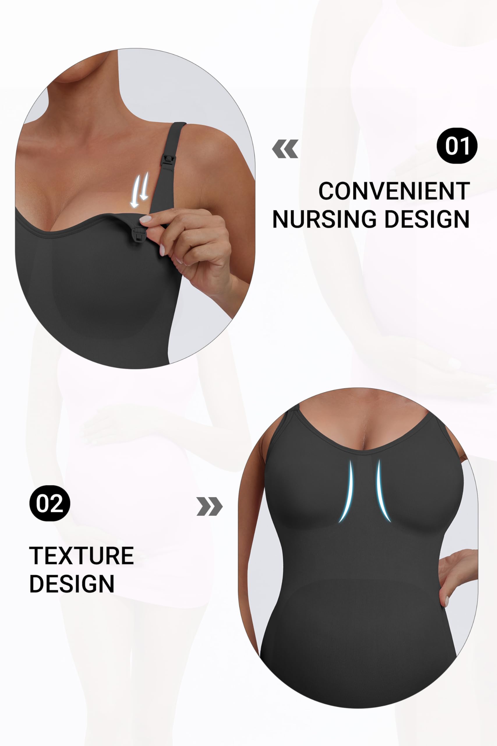 Seamless Nursing Tanks for Women - 3 Pack Maternity Cami Shirts, Breastfeeding & Pregnancy Tops | Comfortable for Daily Wear, Nursing, Sleeping & Postpartum Recovery