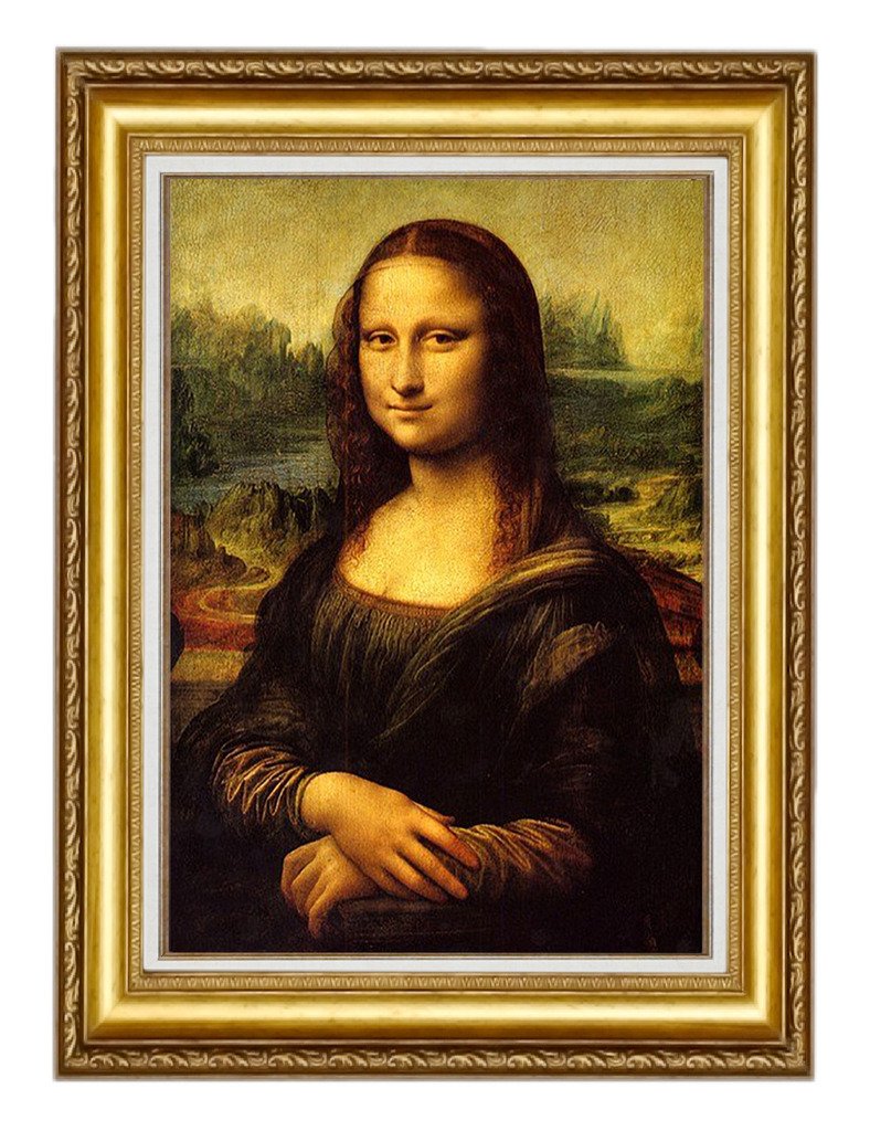 ELITEART Mona Lisa by Leonardo Da Vinci Framed Oil Painting Reproduction - 22x30 Inch Giclee Canvas Wall Art for Living Room, Office & Home Decor