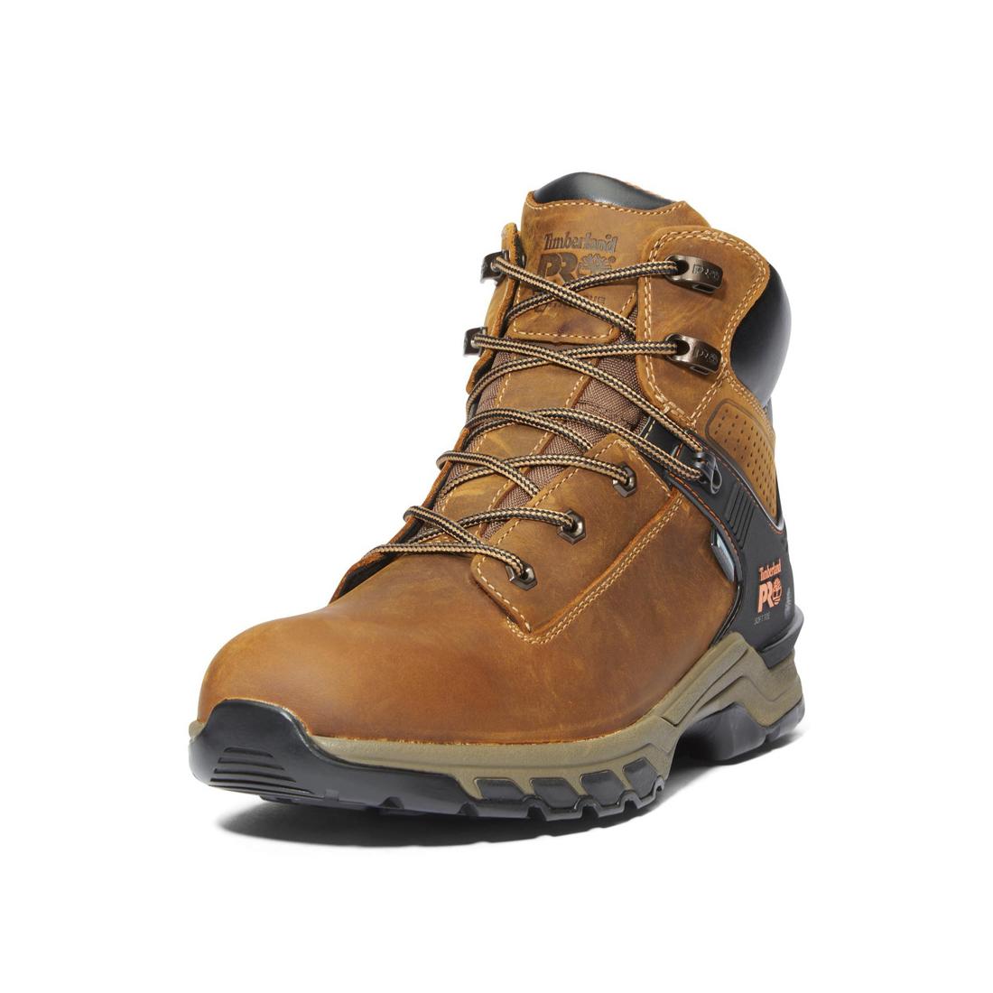 Hypercharge 6 Inch Soft Toe Waterproof Work Boots for Men - Brown Leather Safety Shoes for Construction, Hiking & Outdoor Activities