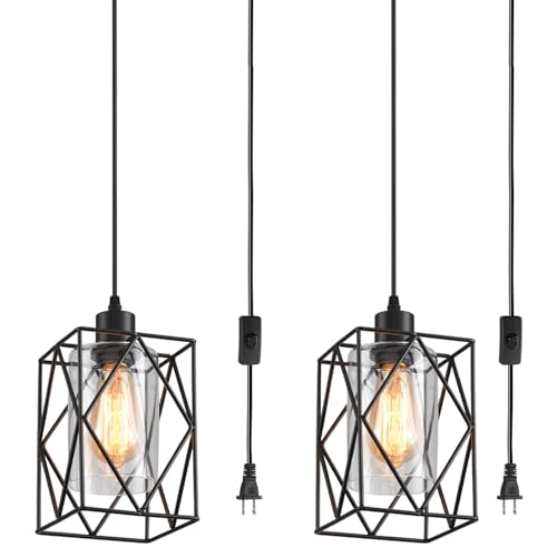 2 Pack Square Pendant Lights