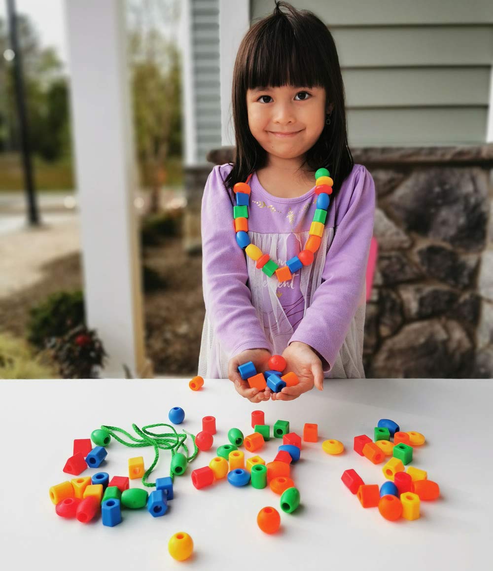 BMTOYS 70pcs Kids Lacing Beads Set - Occupational Therapy Toys for Fine Motor Skills Development | Montessori Educational Toys for Toddlers & Preschoolers | Perfect for Classroom, Home & Sensory Play Activities