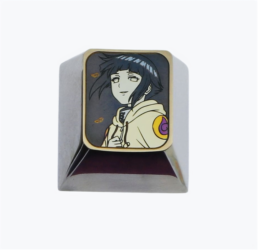 Naruto Anime Hyuga Hinata 1U Titanium Alloy Keycaps for Mechanical Keyboards - Perfect for Gaming & Typing Enthusiasts