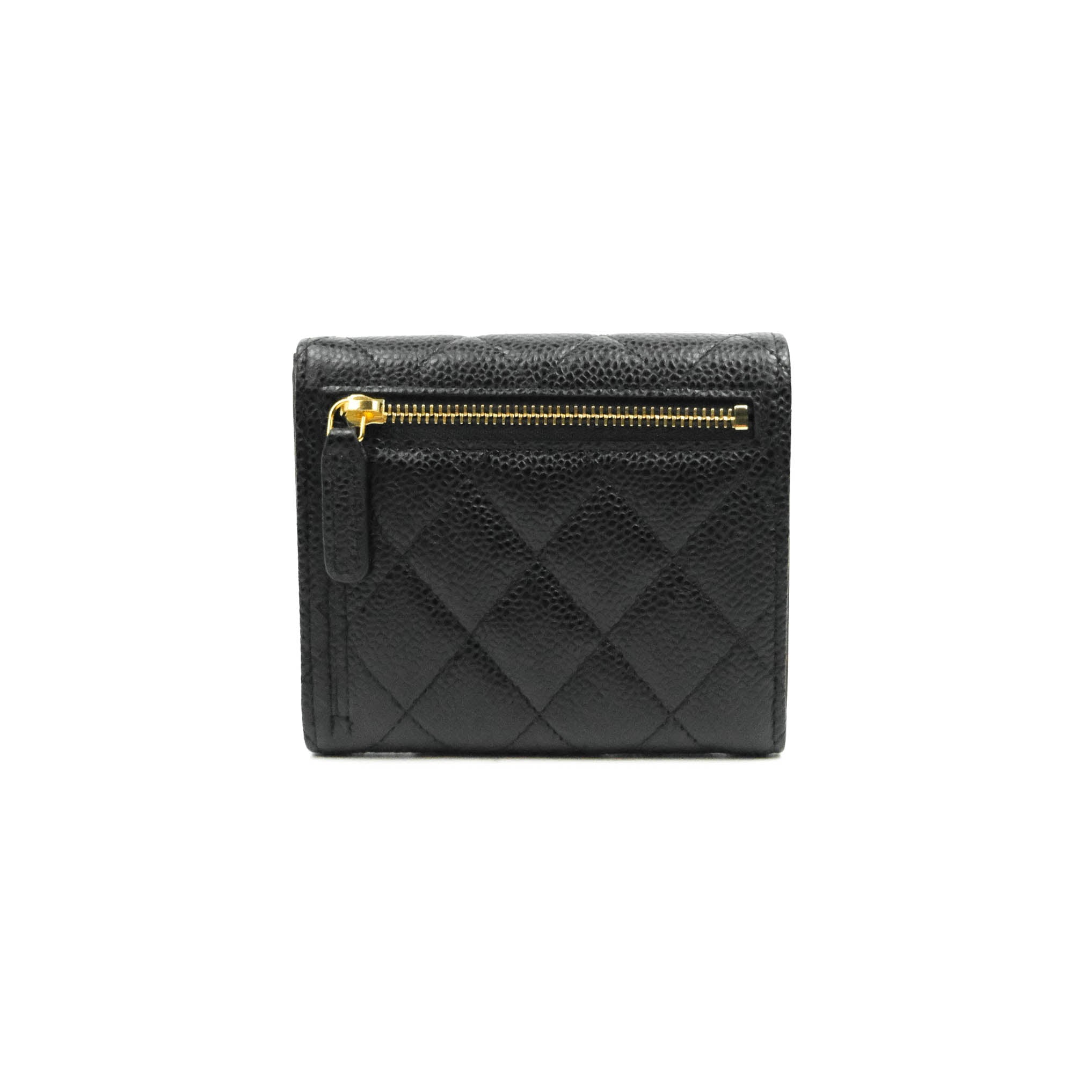 Chanel Classic Flap Wallet in Black Caviar Leather with Gold Hardware - Luxury Designer Wallet for Women, Perfect for Everyday Use & Special Occasions