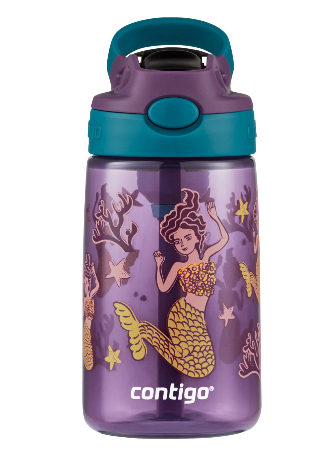 Contigo Kids Autospout Water Bottle 14oz (414ml) - Leak Proof, Spill Proof Stainless Steel Insulated Bottle for School, Travel & Outdoor Activities
