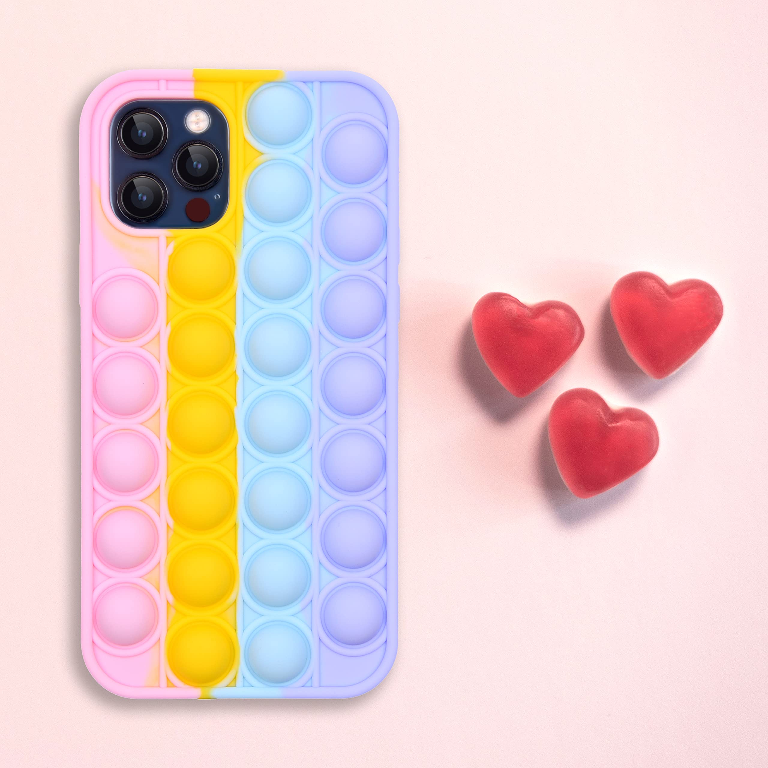 Kare & Kind iPhone 11 Pro Push Bubble Case - Rainbow for Kids & Teens Play