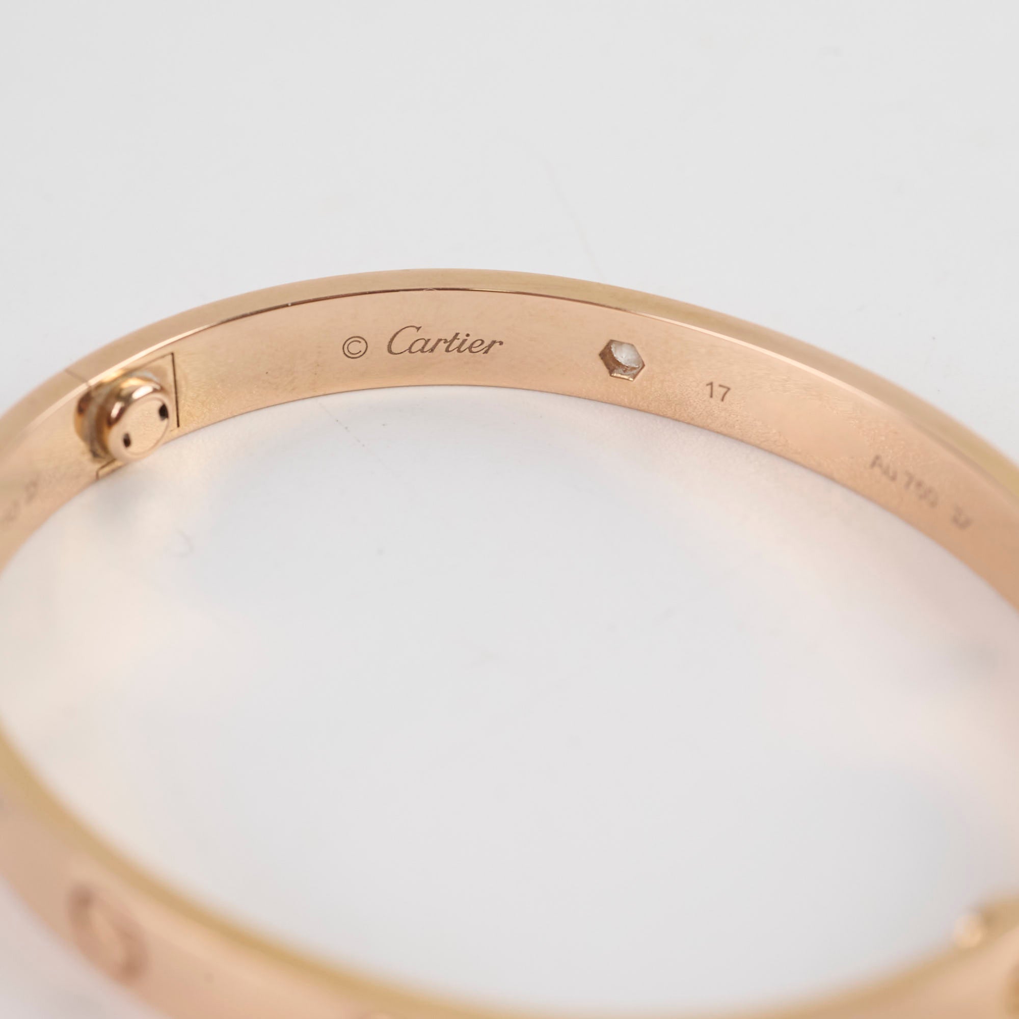 Cartier 4 Diamond Love Bracelet 18K Gold Size 17 - Luxury Jewelry Gift for Women, Anniversary & Valentine's Day