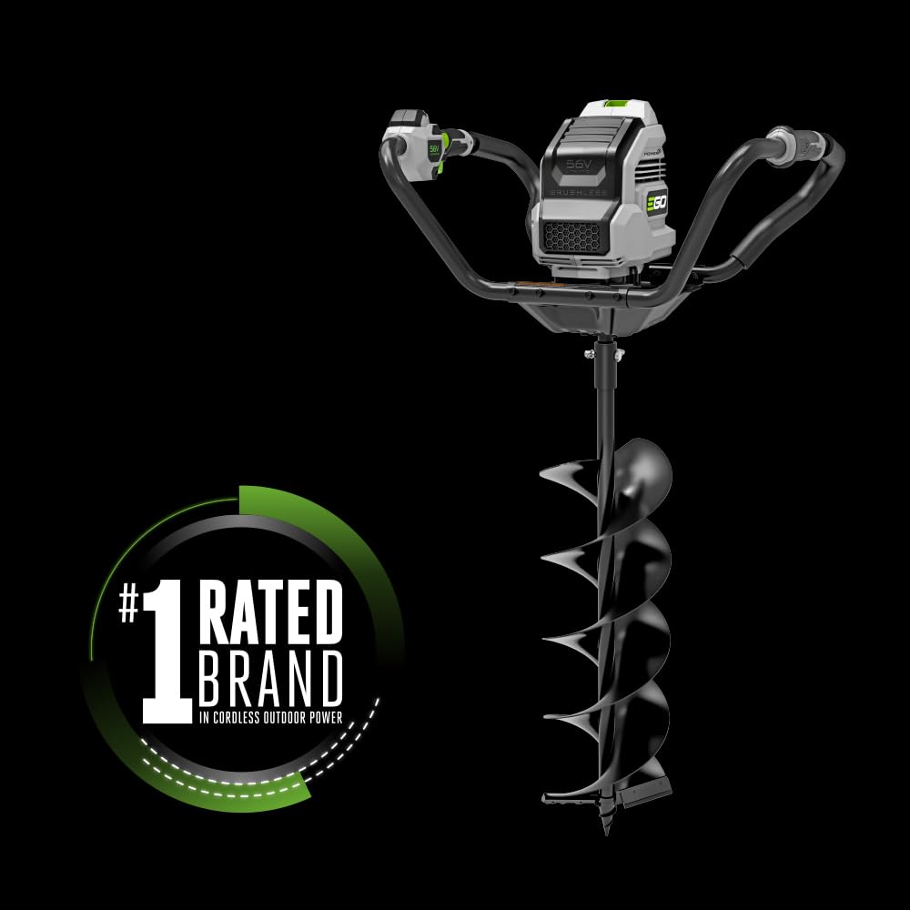 EGO EG0800 8-Inch 56V Cordless Earth Auger - Ergonomic Handle & Anti-Kickback System | Perfect for Planting Trees, Fence Posts & Garden Landscaping (Battery & Charger Sold Separately)