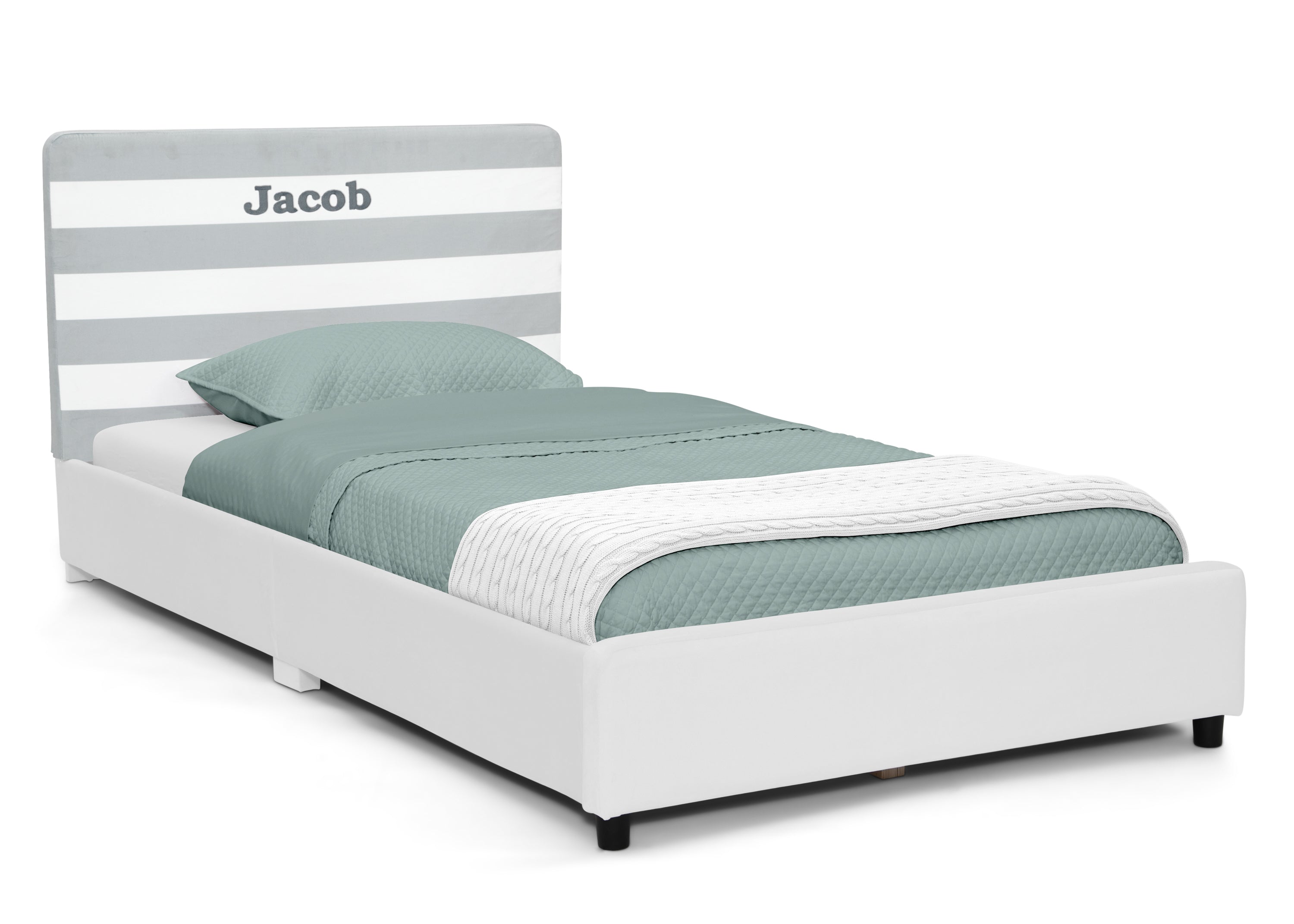 Custom Upholstered Twin Bed with Headboard - Soft Fabric Headboard for Kids & Teens Bedroom - Perfect for Small Spaces, Dorms & Guest Rooms