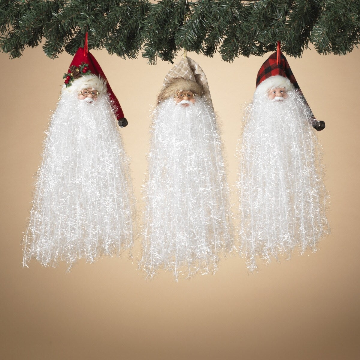 18-Piece Bearded Santa Claus Hanging Christmas Ornaments Set - Festive Holiday Decor for Tree, Mantel & Home Decorations