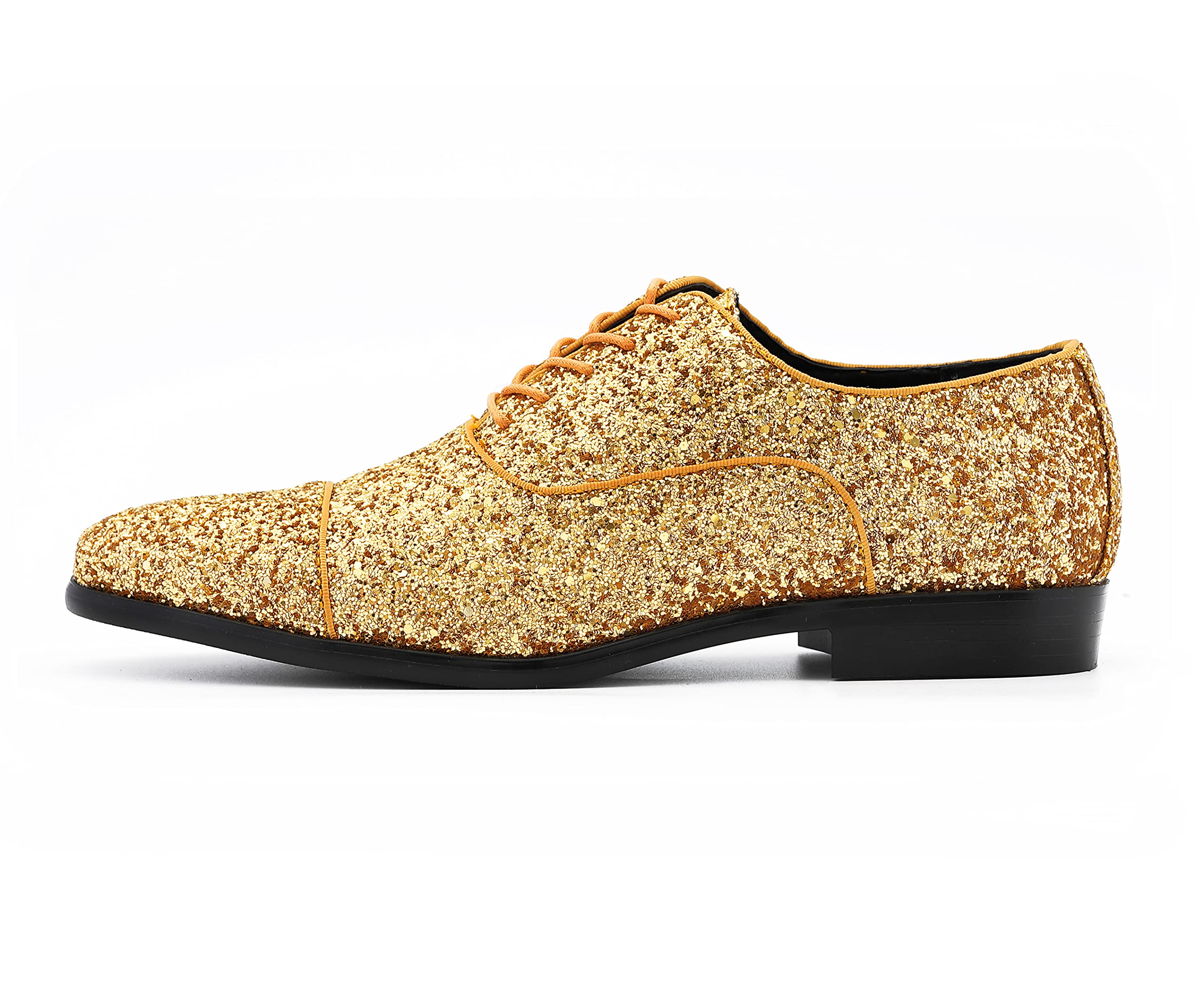 Amali Barnes Men's Sparkly Glitter Dress Shoes | Tuxedo Slip-On Loafers for Formal Occasions | Runs Large (Size Down 1/2) | Perfect for Weddings, Prom & Black Tie Events