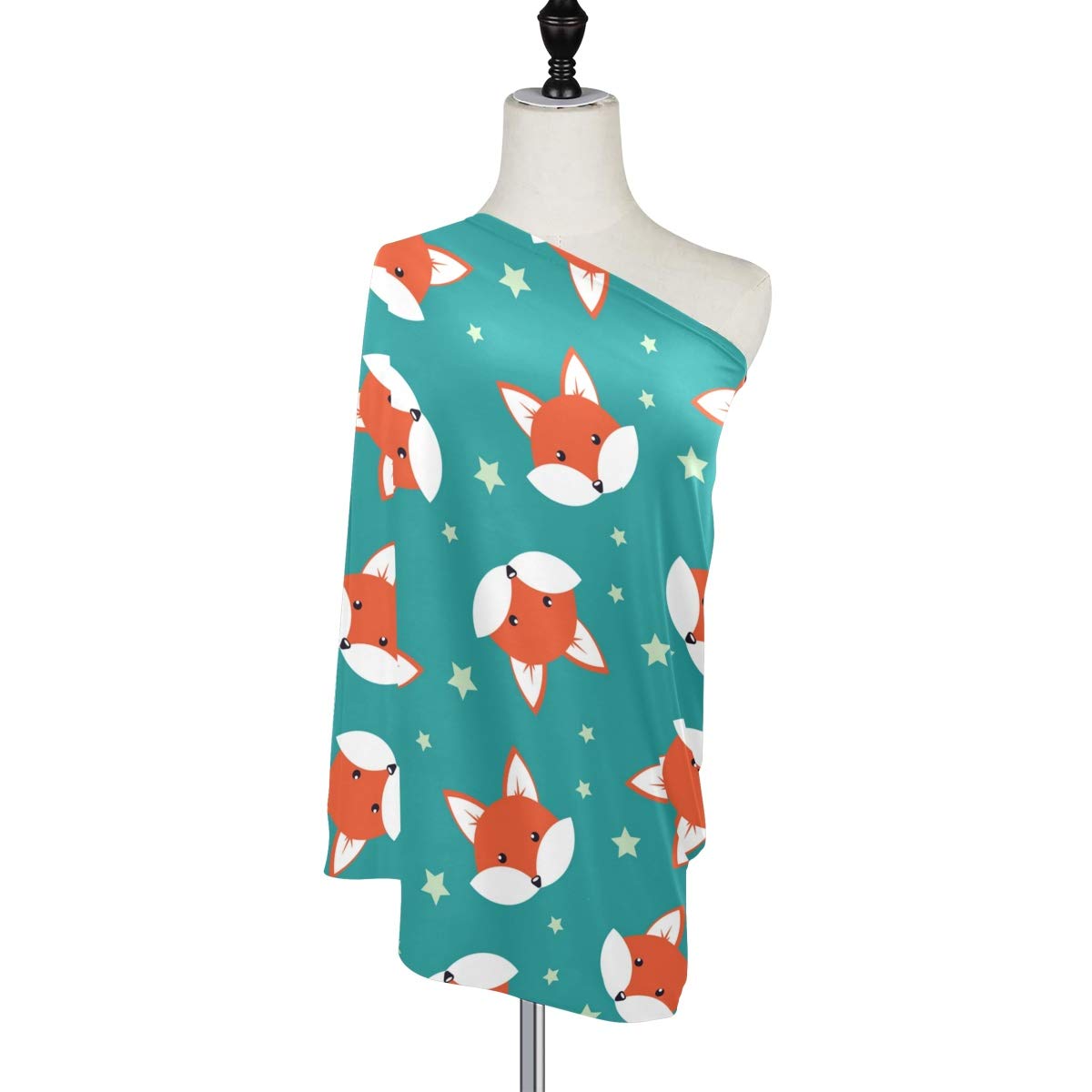 Adorable Fox Print Baby Car Seat Cover & Nursing Scarf - Stretchy Universal Car Seat Canopy, Stroller Cover for Infants (Boys & Girls) - Perfect for Travel, Breastfeeding, and Outdoor Protection