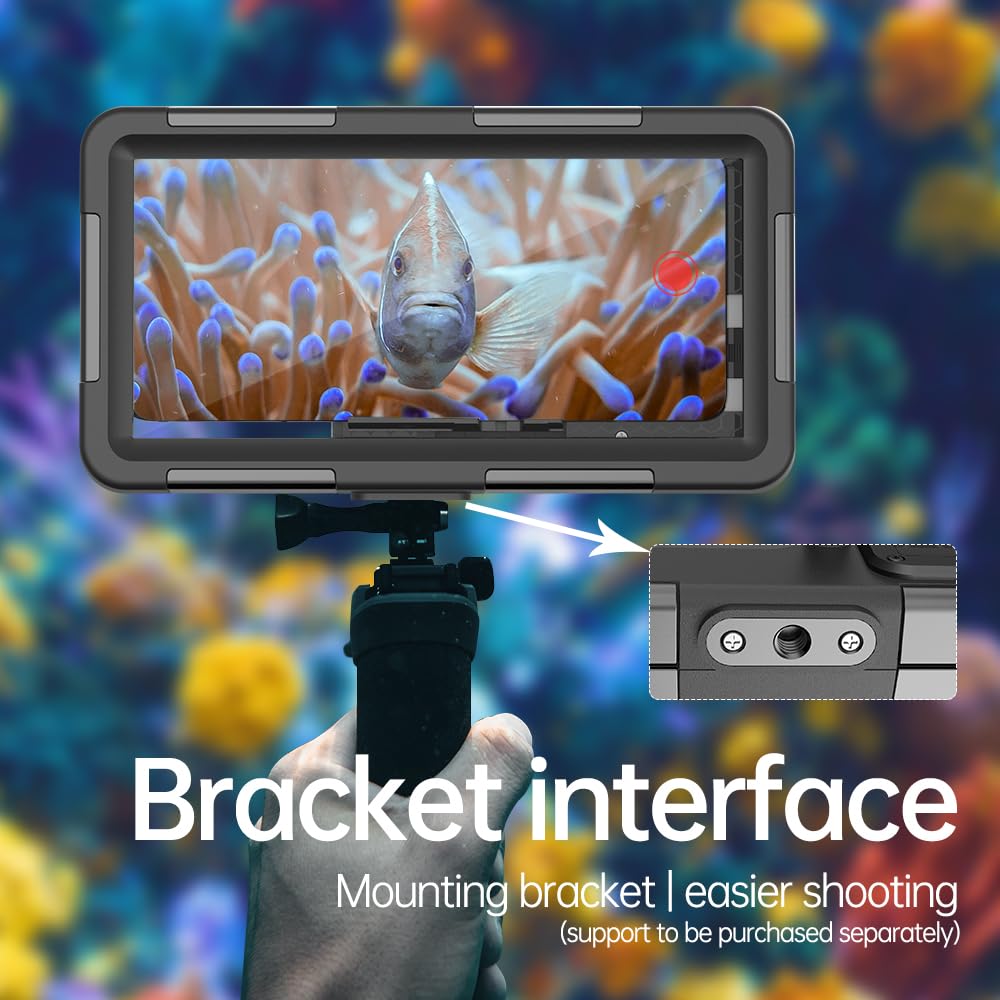 Professional 50ft Waterproof Phone Case for iPhone 16/15/14/13/12/11 Pro Max & Samsung Galaxy S25/S24/S23 Ultra/Plus - Underwater Photography & Snorkeling/Diving Protection (Black) - Perfect for Beach Vacations, Pool Parties & Marine Adventures