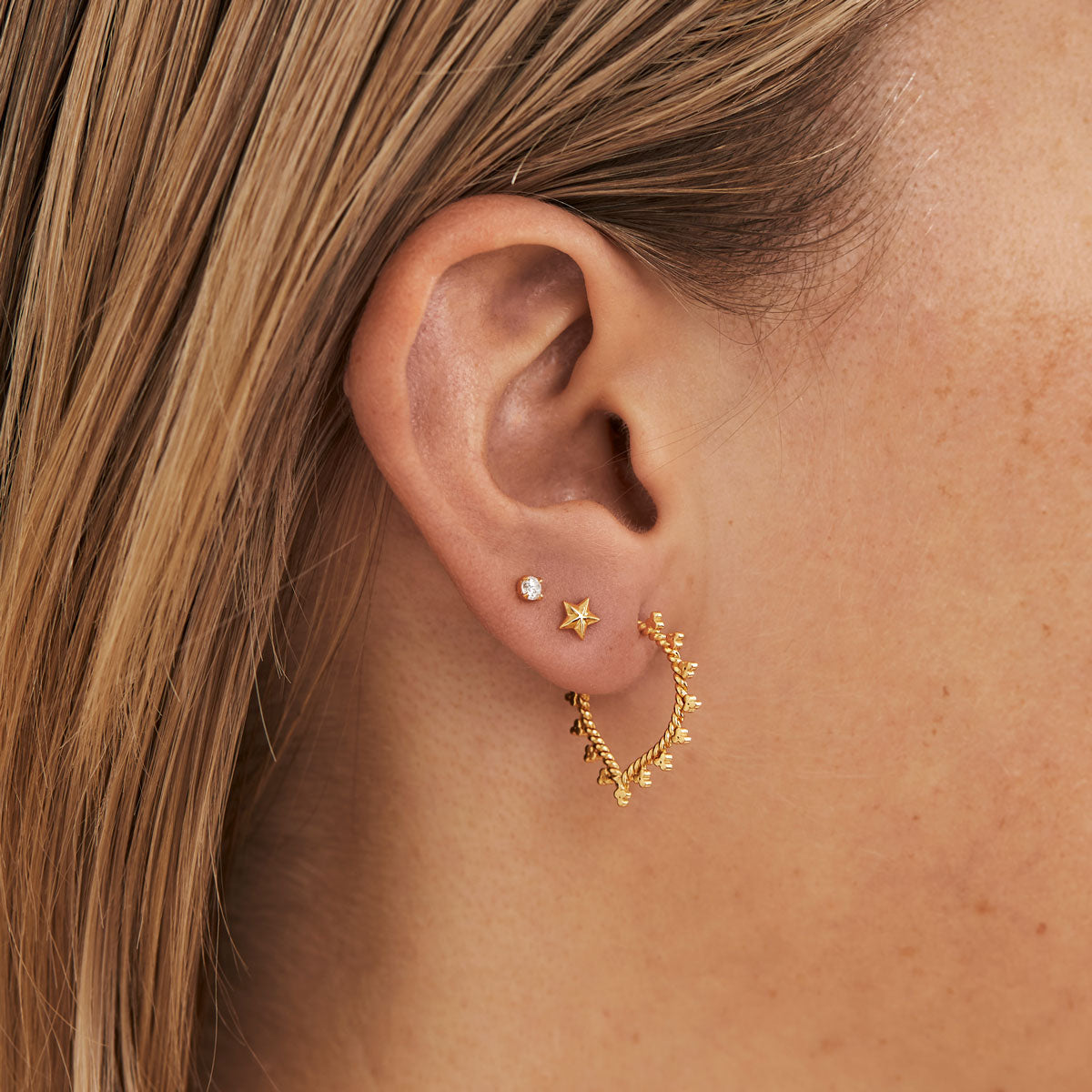 Indra Hoops Gold - 14K Gold Plated Earrings for Women, Trendy Hoop Earrings for Everyday Wear, Perfect Gift for Her | Great for Parties, Work, and Casual Outfits