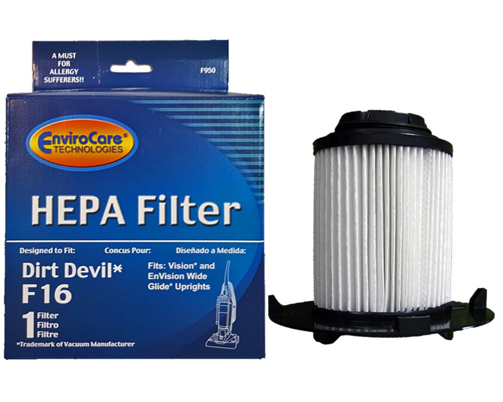 EnviroCare Dirt Devil F16 HEPA Vacuum Filter Replacement for Royal Dirt Devil, Vision, Envision Wide Glide Upright Vacuum Cleaners - Perfect for Pet Hair, Allergies & Deep Cleaning at Home