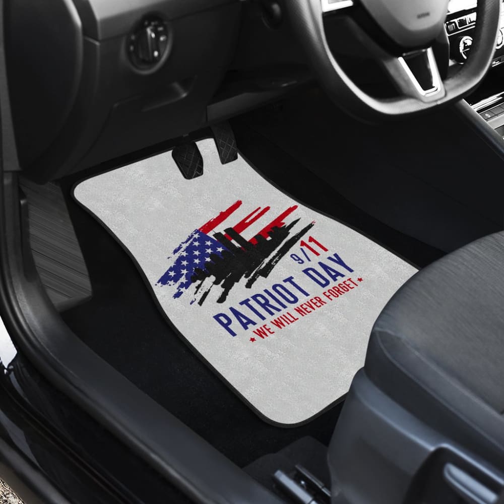 09.11 Patriot Day 'We Will Never Forget' Car Floor Mats - Durable Auto Accessories for Memorial Day & American Pride Car Decor