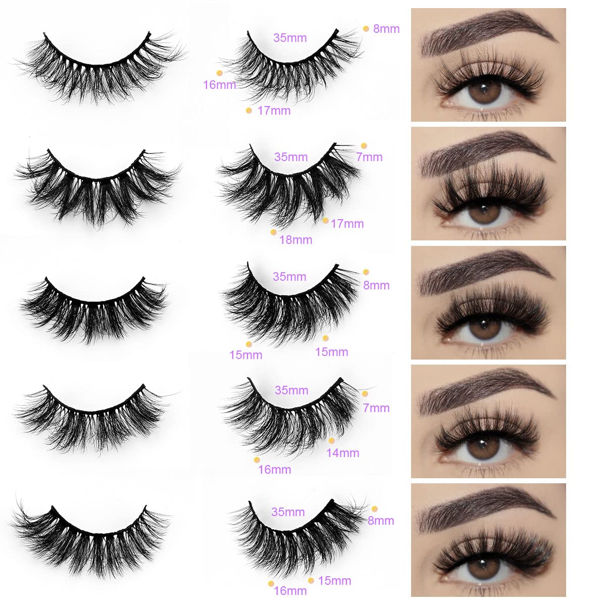 Wholesale 3D Faux Mink Eyelashes Bulk - 18mm Handmade Reusable False Lashes, 5 Styles Dramatic Fluffy Eyelash Set with Glitter (30 Pairs) - Perfect for Parties, Weddings, and Special Occasions