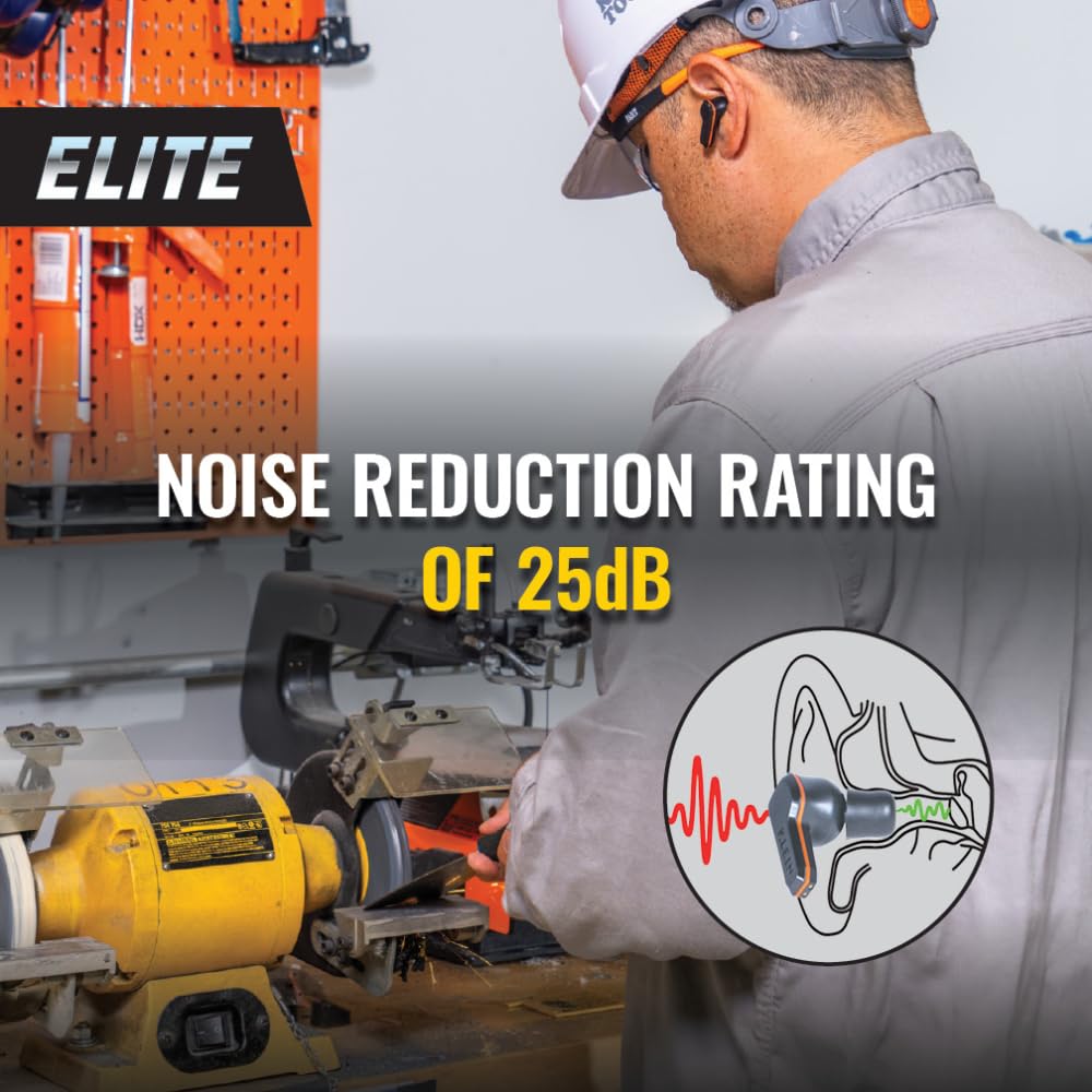 Elite Bluetooth Jobsite Earbuds - Wireless Noise Cancelling Headphones for Construction Workers, Builders & Tradesmen | Perfect for Loud Work Environments, Heavy Machinery & Outdoor Job Sites