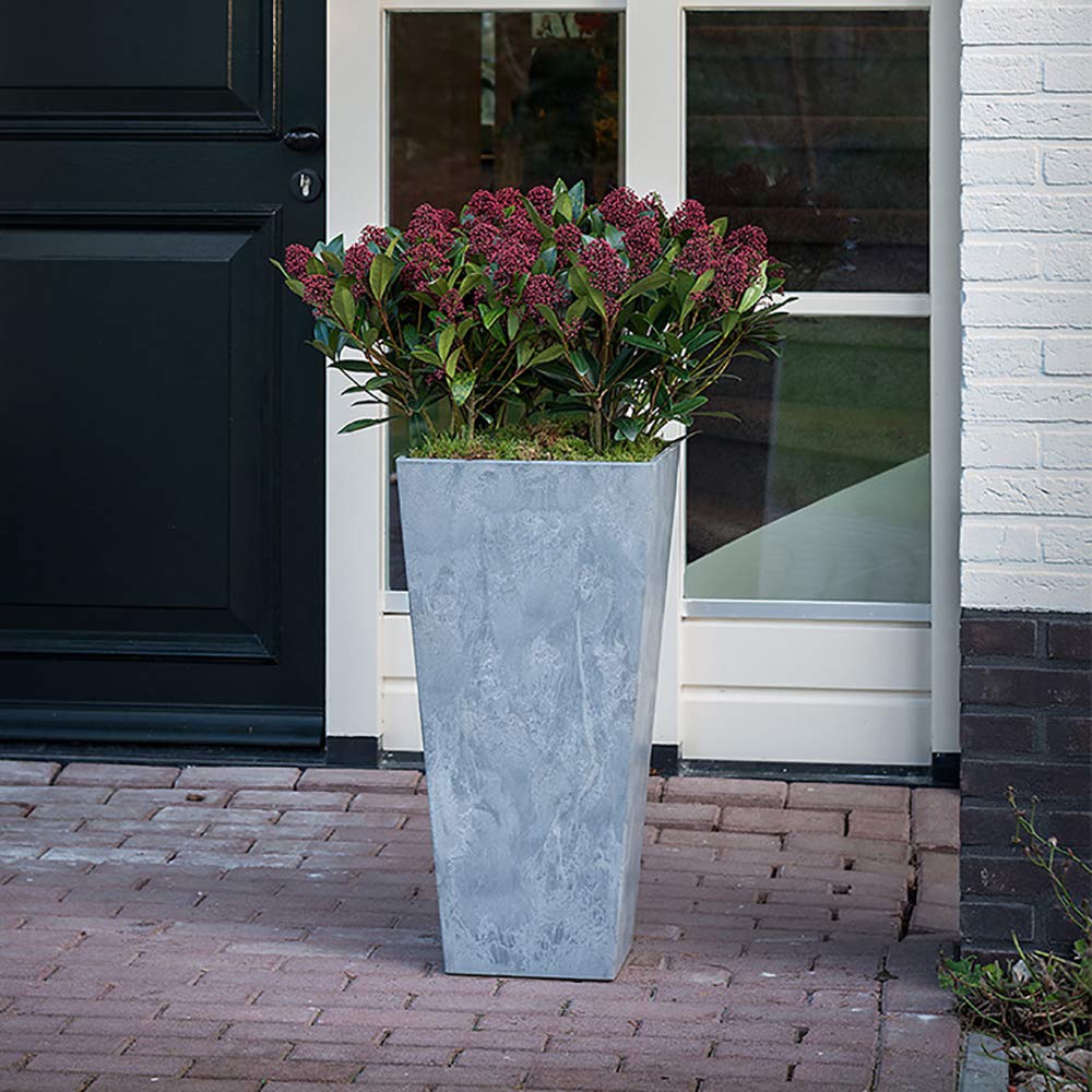 ArtStone 35270.01 Ella Tall Planter - 27.5 Inch Indoor/Outdoor Flower Pot - Modern Gray Cement Planter for Home, Garden, Patio & Office Decor