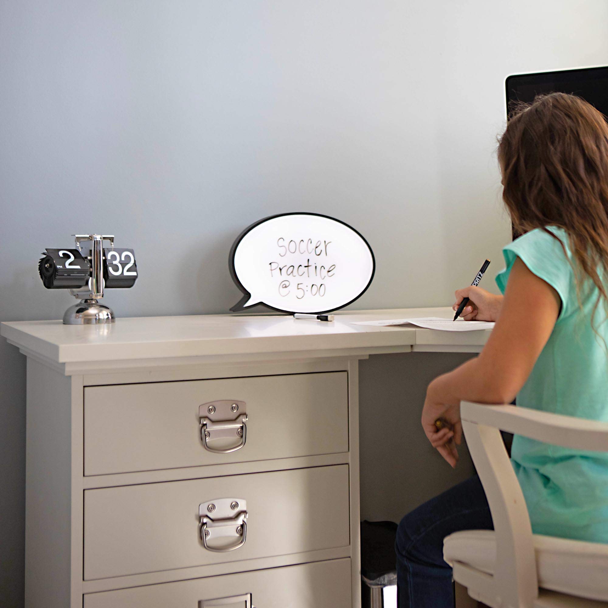 Fat Brain Toys Write It & Light It! Speech Bubble Dry-Erase Light Box for Kids Ages 6+ - Fun Message Board for Bedroom Decor, Classroom Activities & Party Decorations