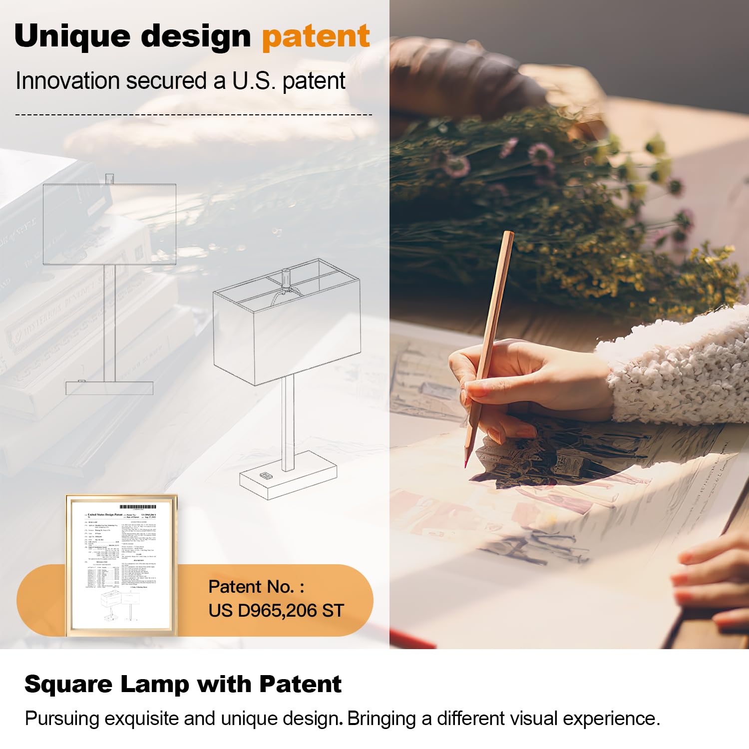 Upgraded Set of 2 Touch Control Bedside Lamps with USB A+C Charging Ports & AC Outlet - 3-Way Dimmable Nightstand Lamps with Fabric Shade, 2700K Warm White LED Bulbs Included - Perfect for Bedroom, Living Room & Office Lighting