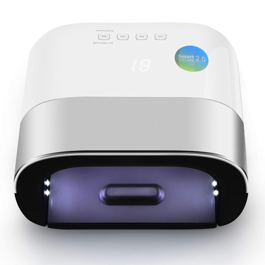 48W Smart Wireless UV LED Nail Dryer with Auto Sensor - 4 Timer Settings, LCD Display & Overheat Protection - Professional Salon & Home Gel Manicure Kit for DIY Nail Art & Spa Treatments