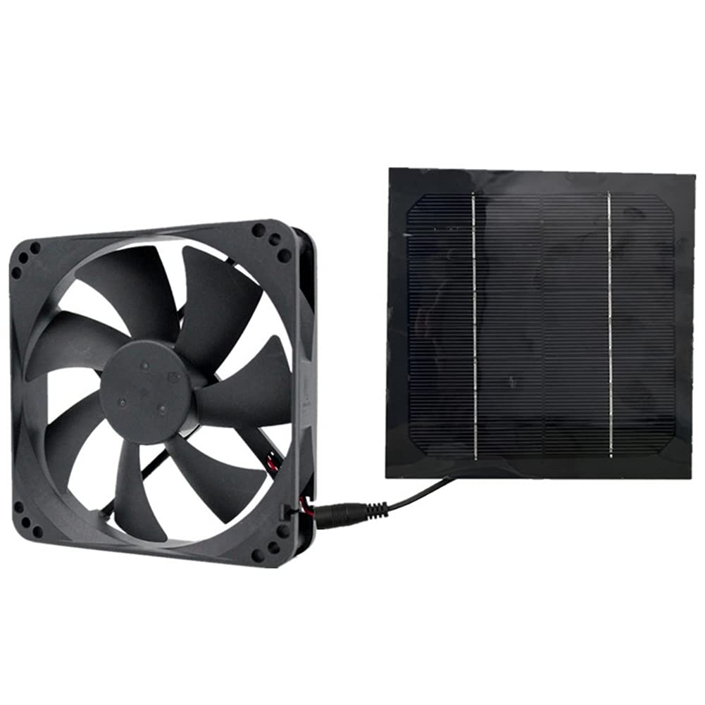 20W Solar Powered Exhaust Fan - 6 Inch Ventilation System for Greenhouse, Chicken Coop, Dog House & RV | Solar Panel Operated Roof Ventilator for Air Circulation & Cooling