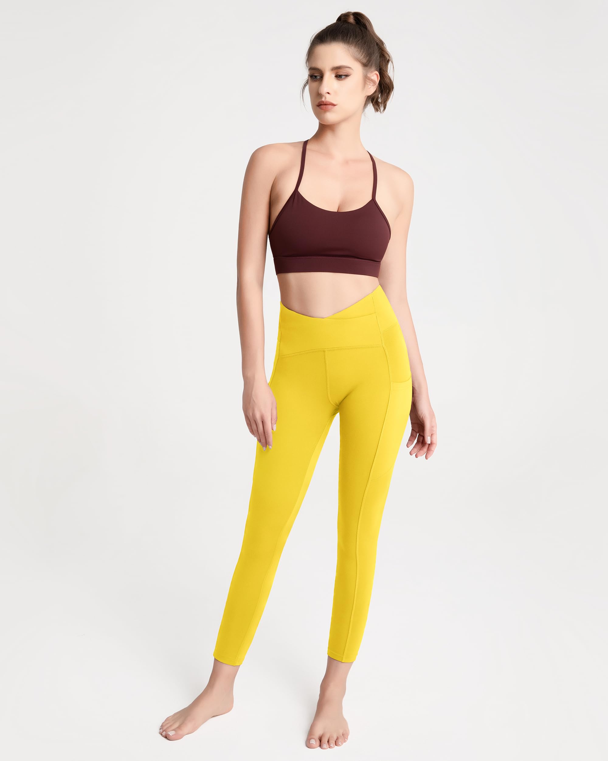 QUEENIEKE Women's High Waisted Yoga Pants - Buttery Soft Workout Leggings for Gym, Running & Lounge - Tummy Control Crossover Design for Comfort & Style