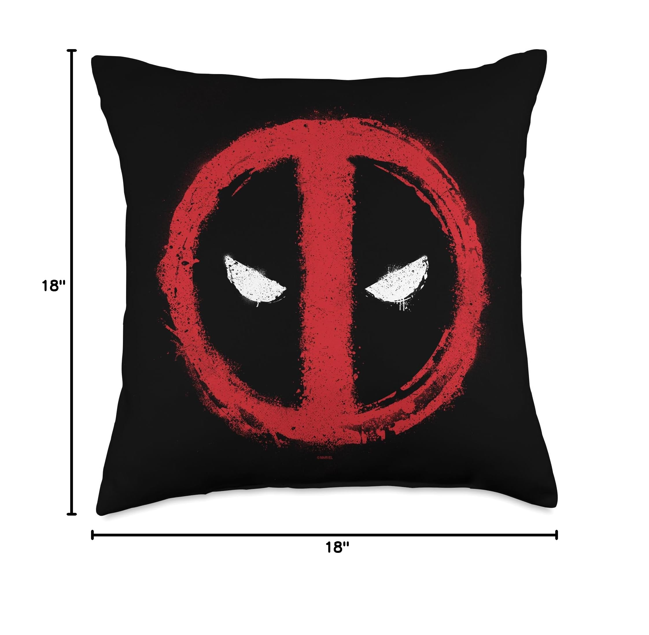 Marvel Deadpool Spray Paint Throw Pillow - Superhero Home Decor for Living Room, Bedroom & Office | Officially Licensed Marvel Merchandise