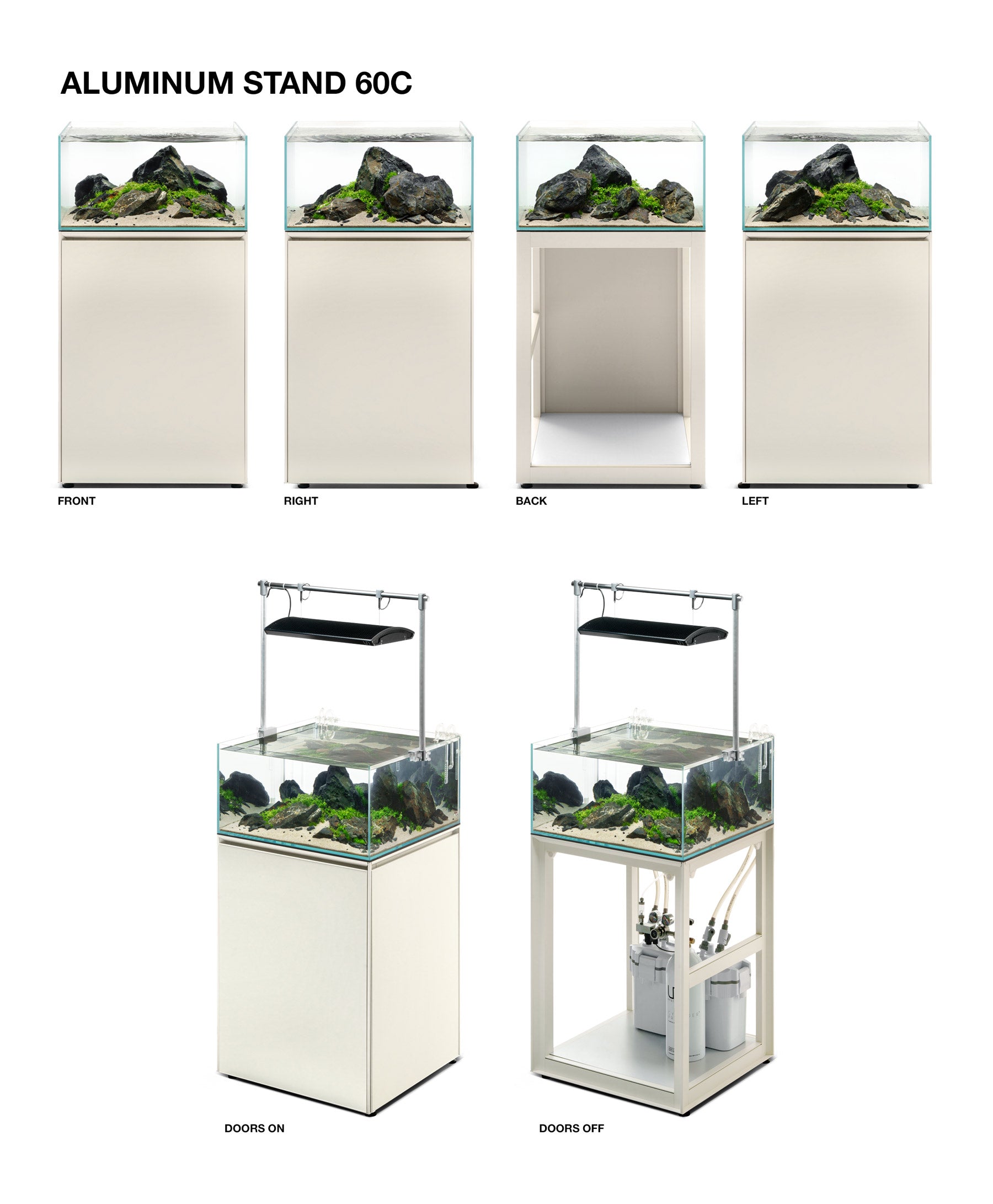 Ultum Nature Systems Premium Aluminum Aquarium Stand - Heavy Duty Fish Tank Cabinet for Saltwater & Freshwater Setups - Perfect for Home, Office & Aquatic Stores