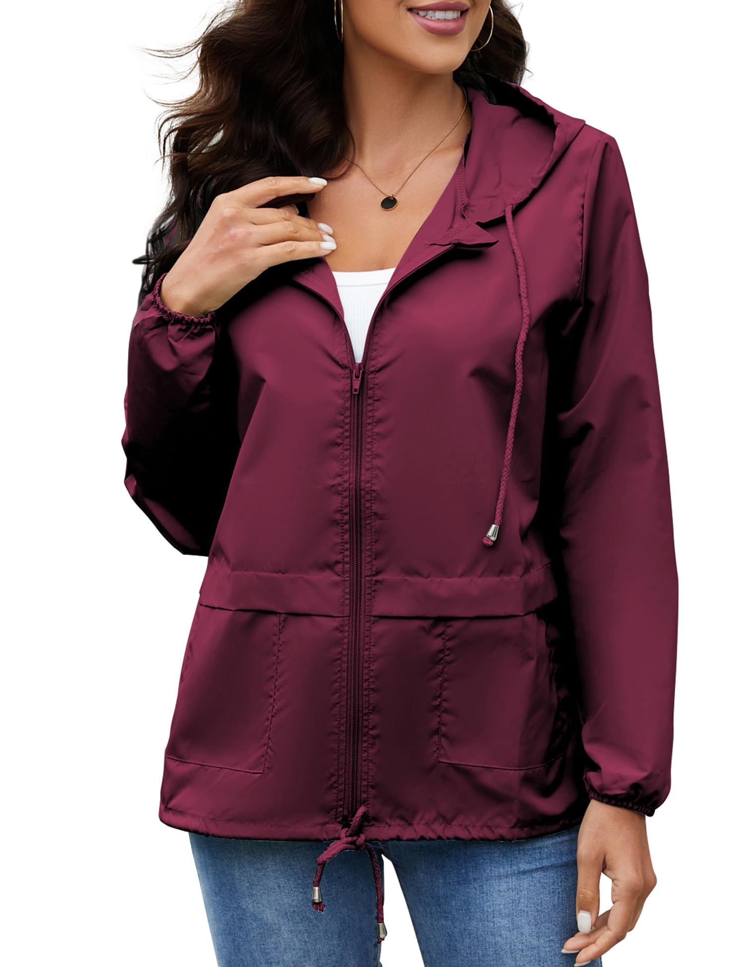 Women's Waterproof Raincoat Windbreaker Jacket - Lightweight Hooded Trench Coat for Outdoor Activities (S-XXL) | Perfect for Hiking, Commuting & Spring Showers