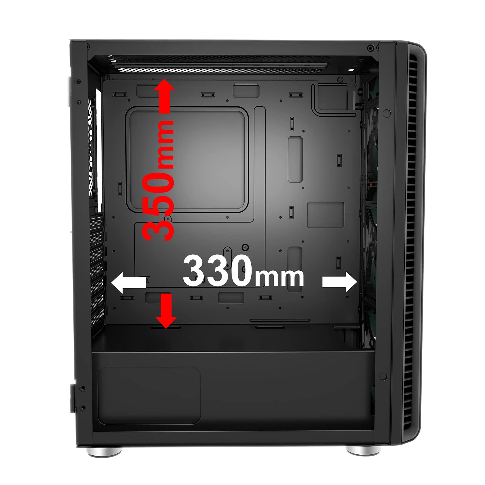 P44 Black Gaming Tempered Glass Case - Universal Hub Compatible with 4 Pirate Duo Rings | Perfect for PC Builds & Gaming Setups