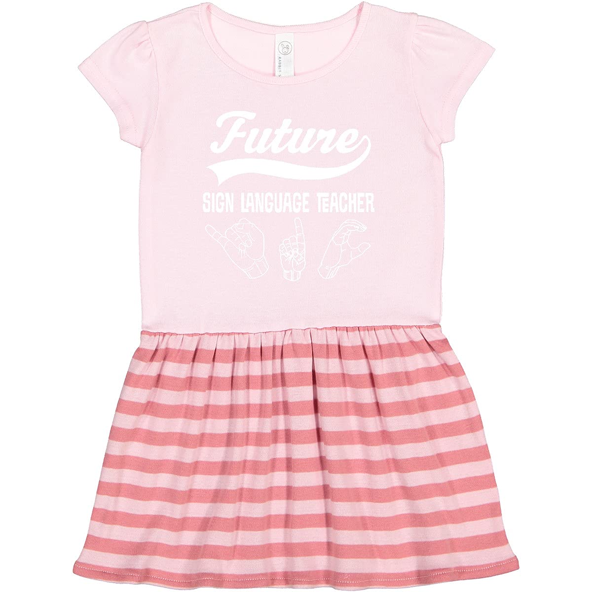 Inktastic Future Sign Language Teacher Toddler Dress - Cute ASL Themed Outfit for Baby Girls & Toddlers - Perfect for Daycare, Playdates & Special Occasions