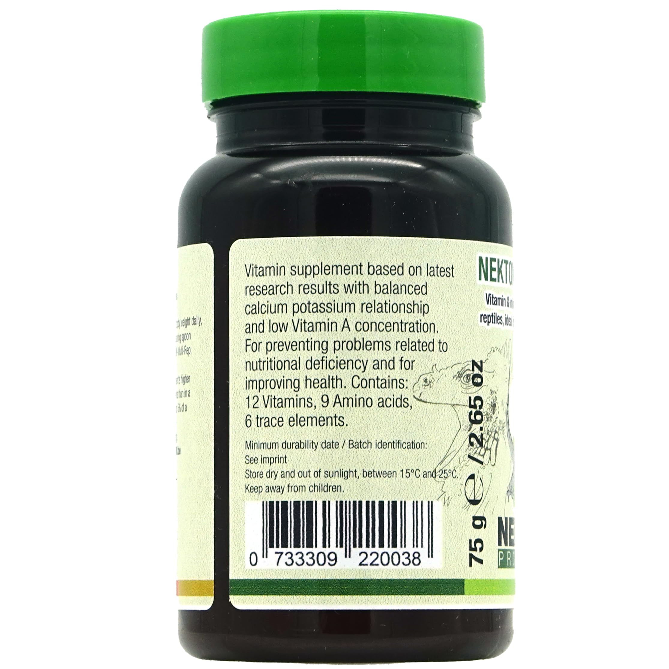 Nekton Multi-Rep Reptile Vitamins & Minerals Supplement - 75g | Essential Nutrition for Lizards, Turtles & Snakes | Supports Healthy Growth & Shedding