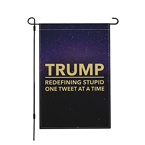 Anti Trump Double-Sided Printed Linen Garden Flag - 12x18 Inch Vertical Courtyard Flag for Outdoor Decor - Patriotic Political Yard Banner for Lawn, Garden & Home - Perfect for Elections, Protests & Political Events
