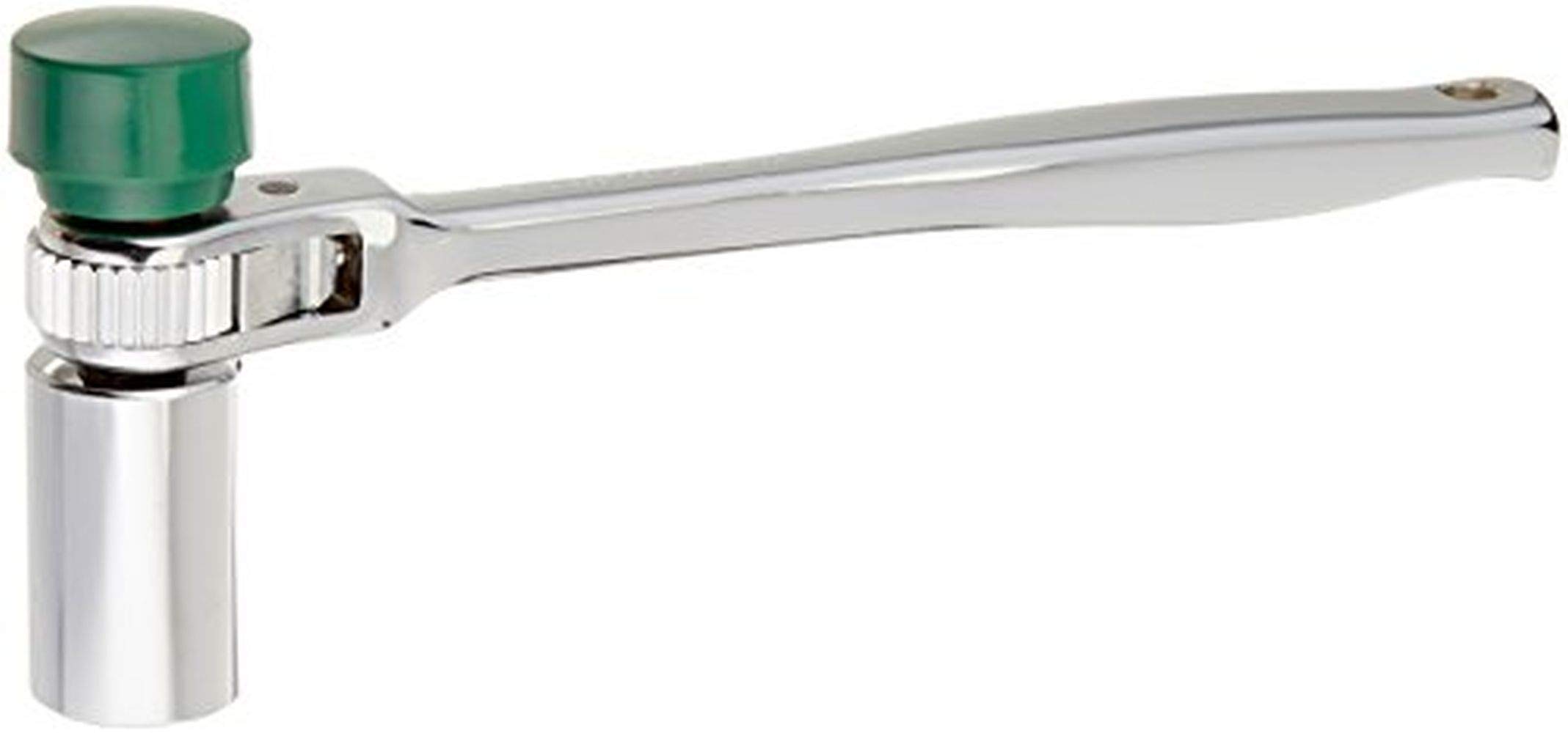 Wright Tool #4482 Pear Head Contour Handle Scaffold Wrench with Soft Face Hammer Head & Single Pawl - Silver | Heavy-Duty Construction, Plumbing & Maintenance Tool for Professionals