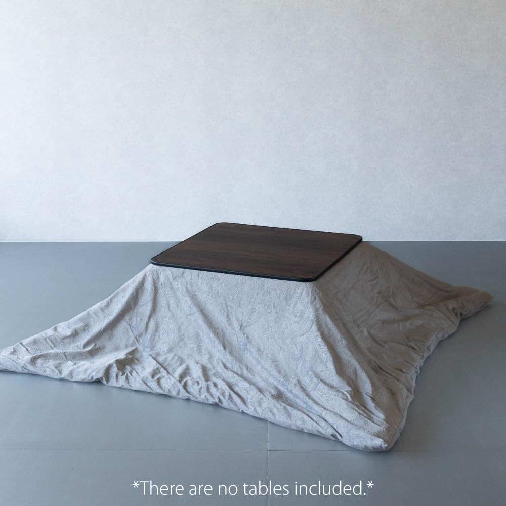 Kotatsu Blanket - Reversible 100% Polyester Futon for Japanese Heated Table | Warm Winter Throw for Home & Living | Cozy Gray Square Blanket for Kotatsu Heater, Bed, Sofa & Floor Lounging